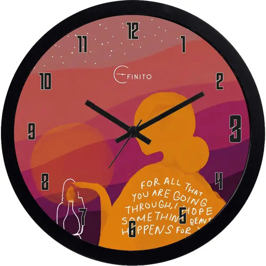 Efinito Analog 33 cm X 33 cm Wall Clock  (Black, With Glass, Standard)