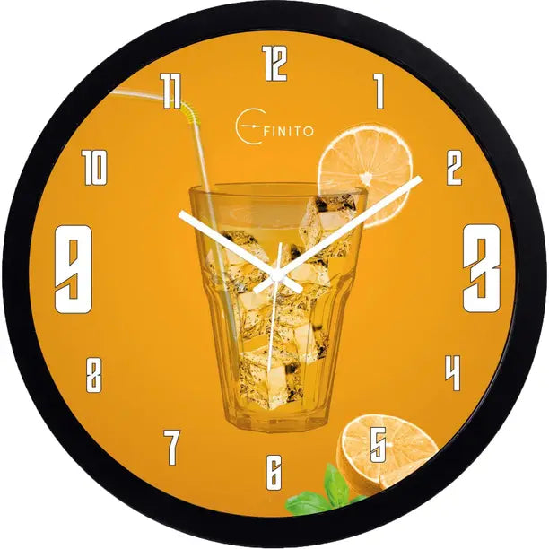 Efinito Analog 33 cm X 33 cm Wall Clock  (Black, With Glass, Standard)