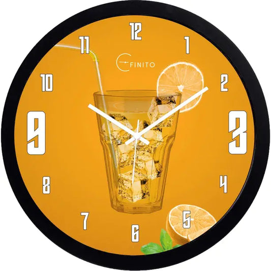Efinito Analog 33 cm X 33 cm Wall Clock  (Black, With Glass, Standard)