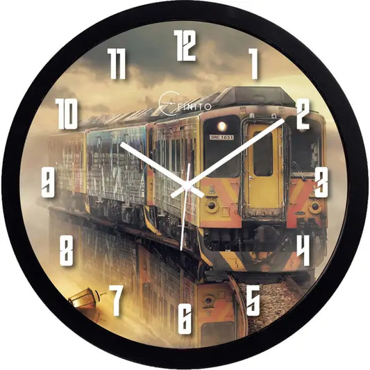 Efinito Analog 33 cm X 33 cm Wall Clock  (Black, With Glass, Standard)