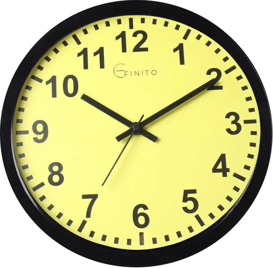 Efinito Analog 32 cm X 32 cm Wall Clock  (Black, With Glass, Standard)