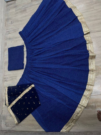 Tulsi Art Sweet Blue Georgette Digital Print Lehenga Choli