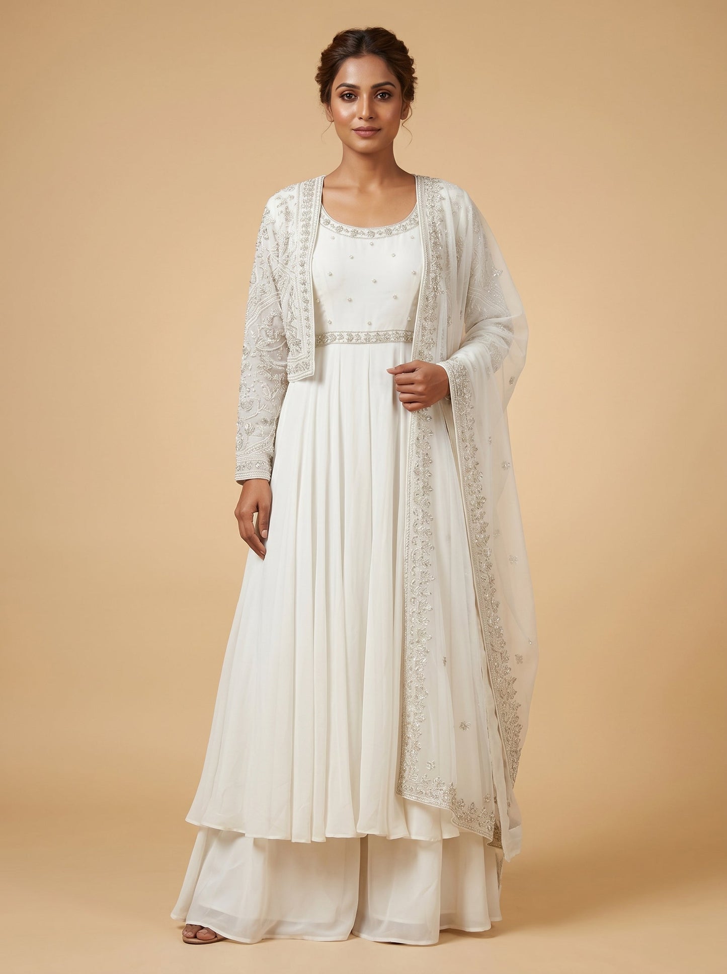 White Aura Anarkali