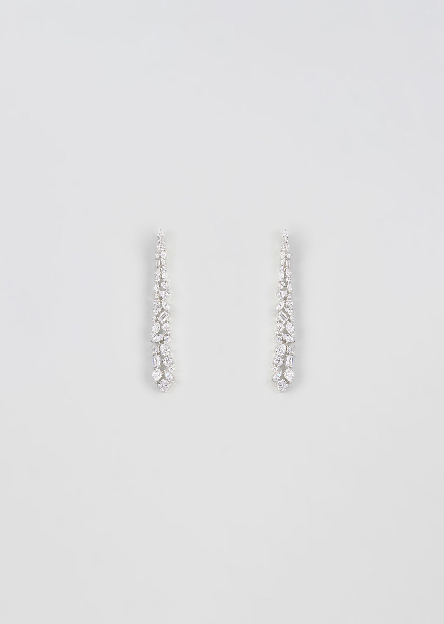 White Finish Zircon Dangler Earrings