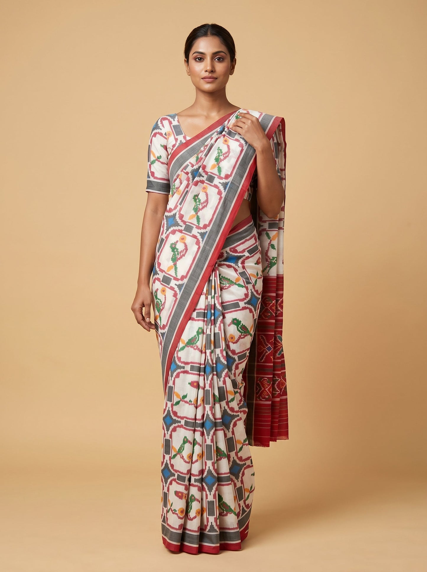 White Handloom Saree with Classic Weave