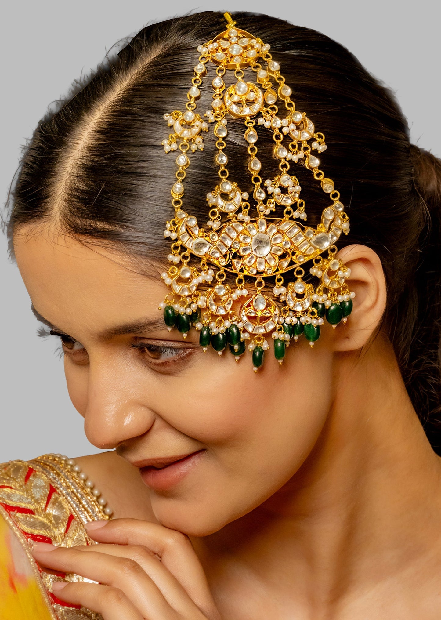 White Kundan Bridal Passa