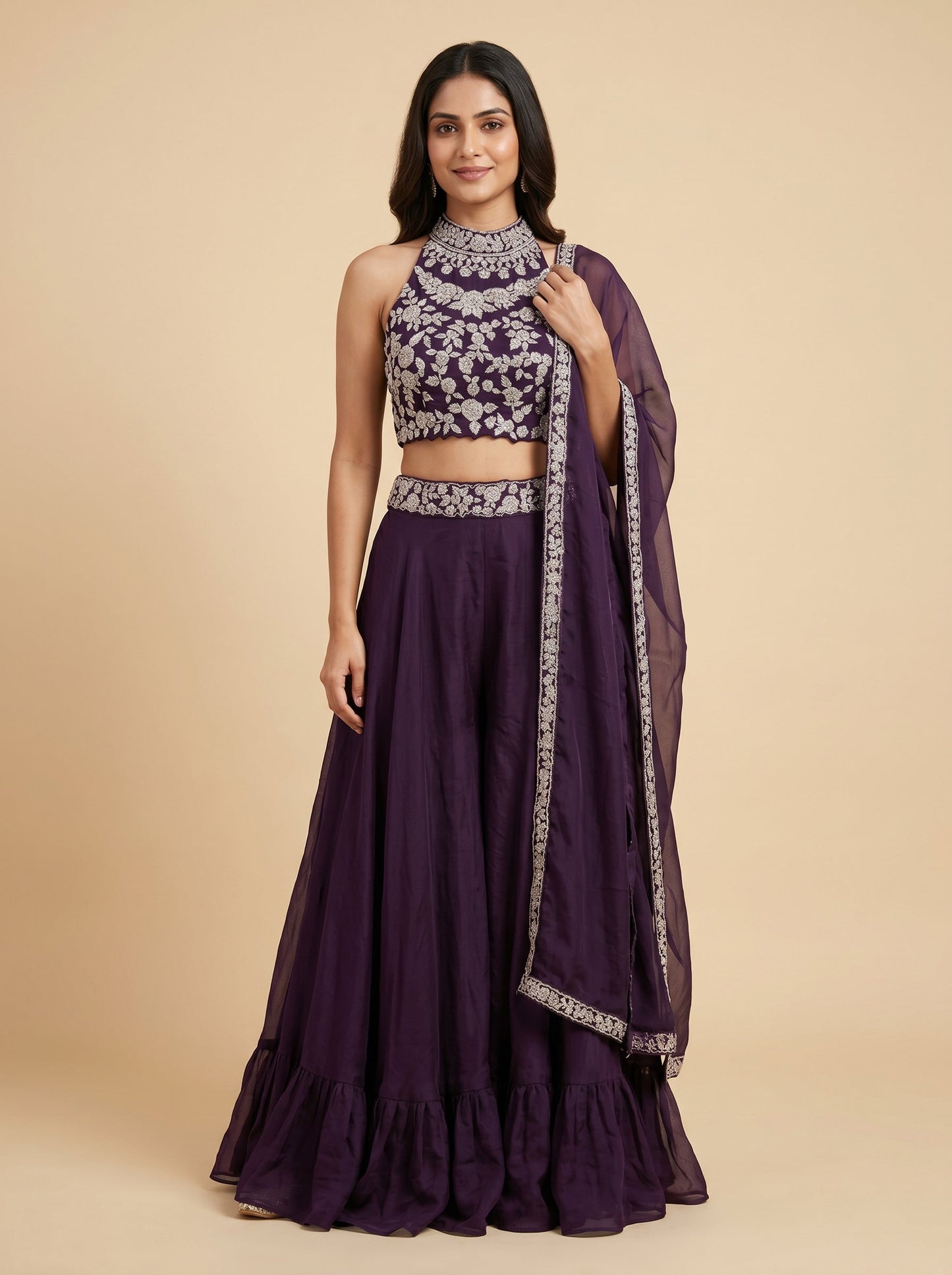 Wine Glaze Palazzo Set