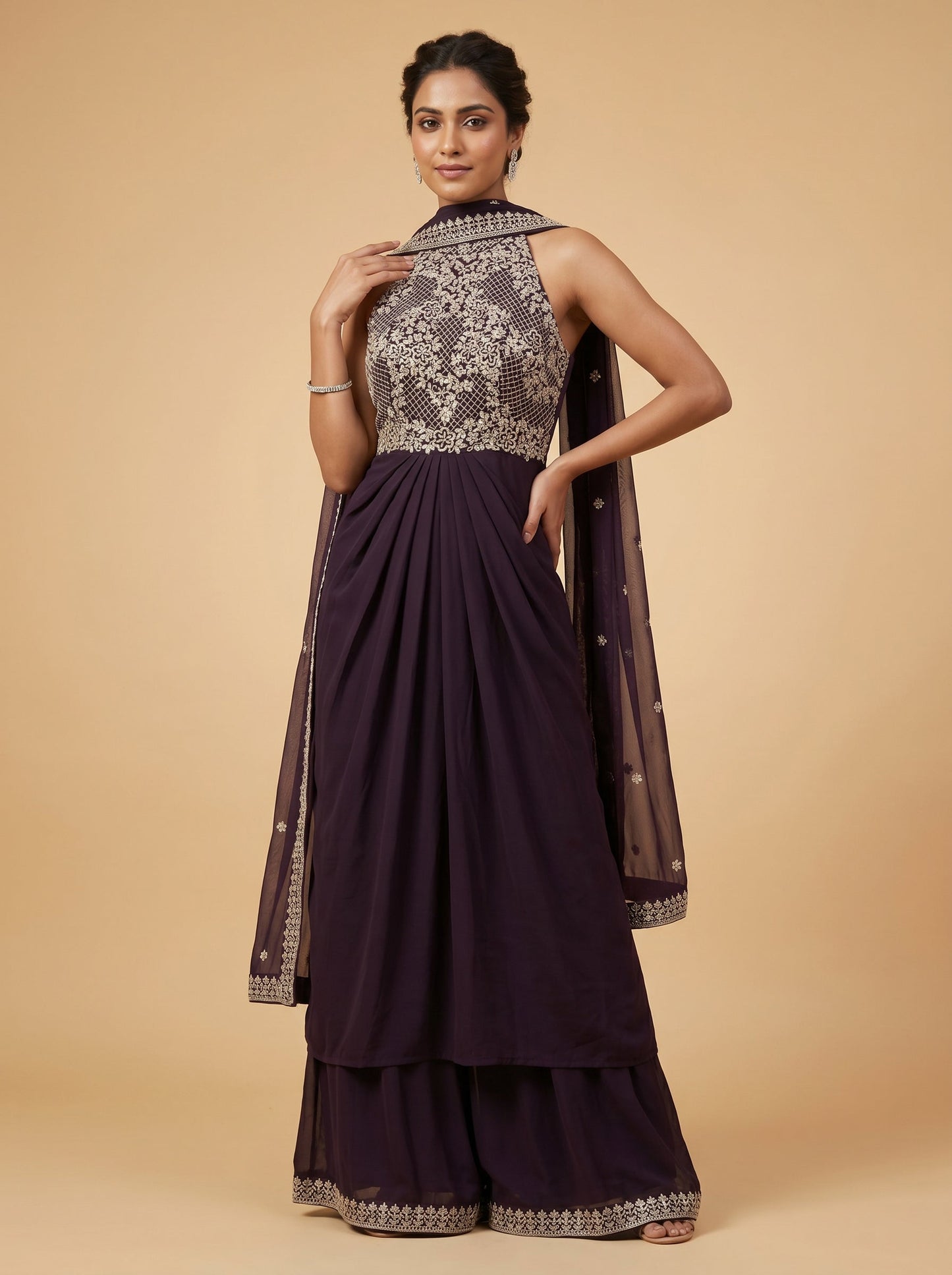 Wine Glow Anarkali