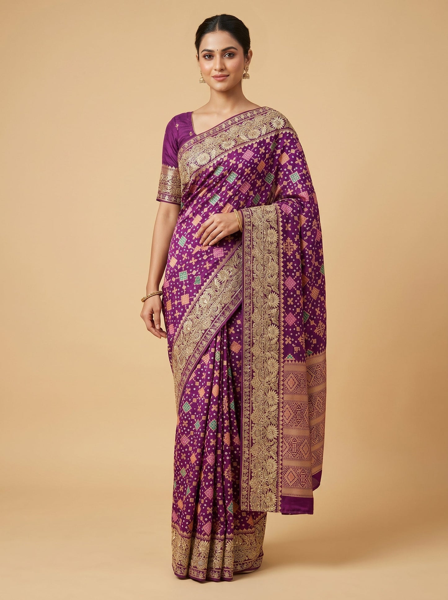 Wine Handloom Saree with Deep Elegance