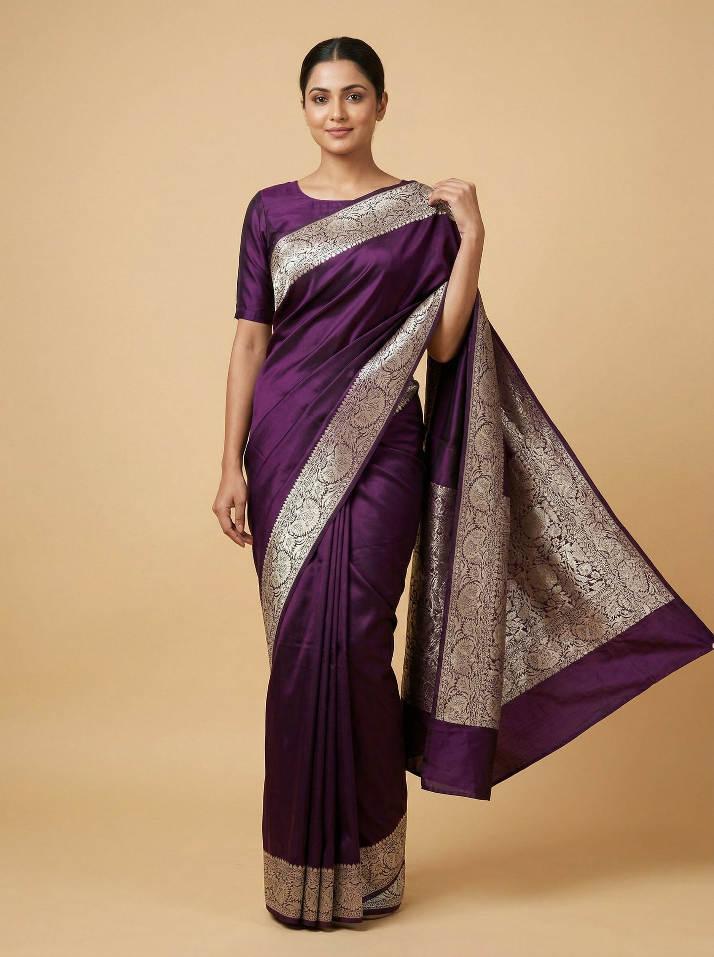 Wine Intense Handloom Saree