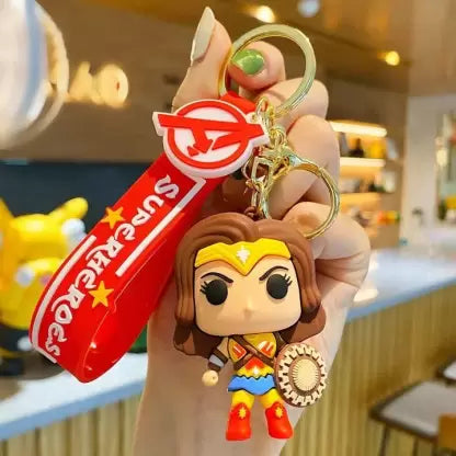 Wonder Woman Superhero Keychain | 3D Lanyard Keychain With Charms | Silicone | Justice League |