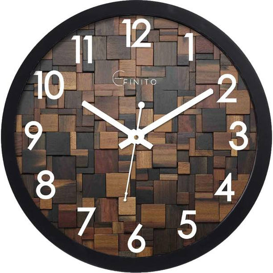 Efinito Analog 32 cm X 32 cm Wall Clock  (Black, With Glass, Standard)