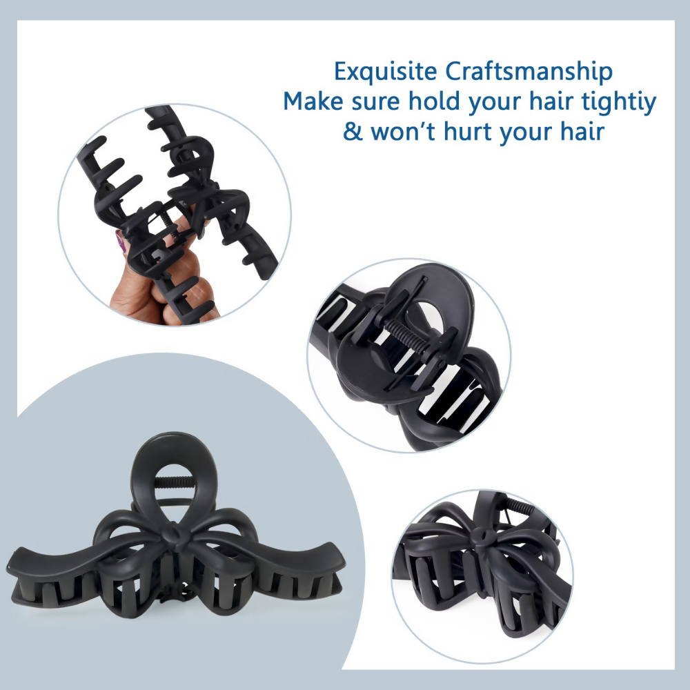 Bronson Professional Hair Claw Clip Hair Clutcher - Matte Black