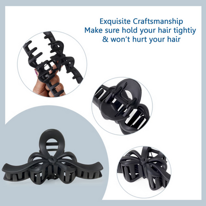 Bronson Professional Hair Claw Clip Hair Clutcher - Matte Black