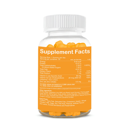 Zenius Vitamin C Orange Gummies for Skin and Hair Health