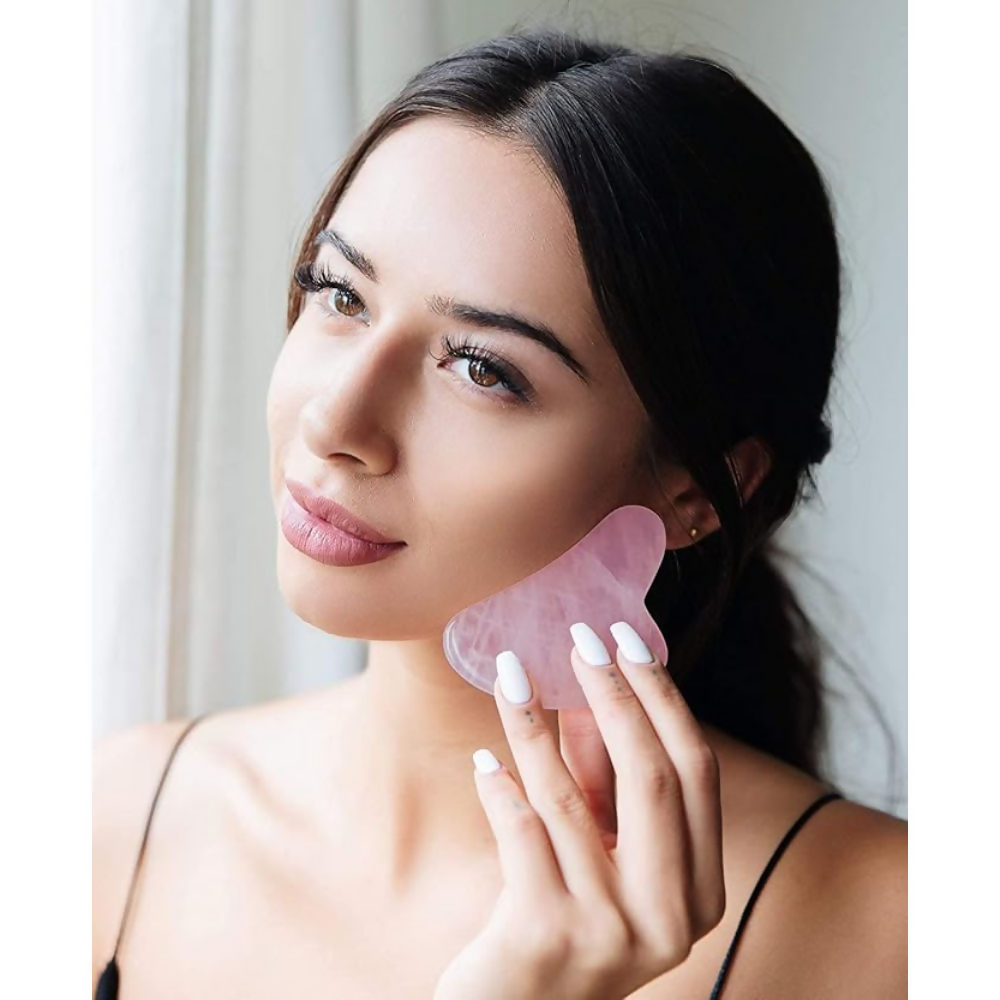 Bronson Professional Rose Quartz Gua Sha Face Massage Tool