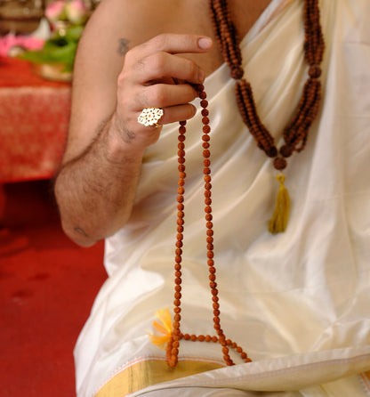 Pujashree Rudraksh Mala Small 8mm  Sacred Prayer Beads for Meditation, Chanting & Spiritual Wear