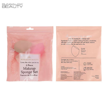BUNGALOW BEAUTY Makeup Blending Sponge - Pack of 3