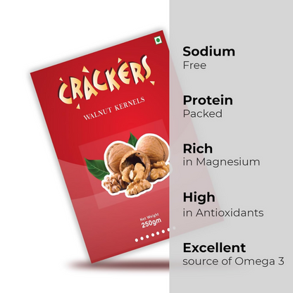 Go Crackers Kashmiri Brown Halves Dried Walnuts Kernels Without Shell