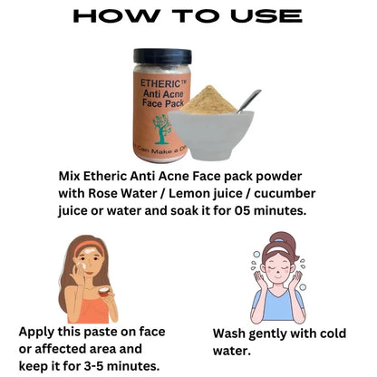 Etheric Anti Acne Face Pack  Natural Herbal Skin Clarifying Treatment