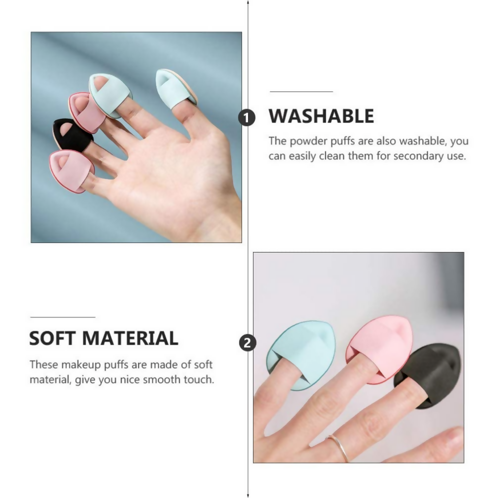 Bronson Professional Finger Puff Sponges with Soft Cushion Mini Makeup Blender