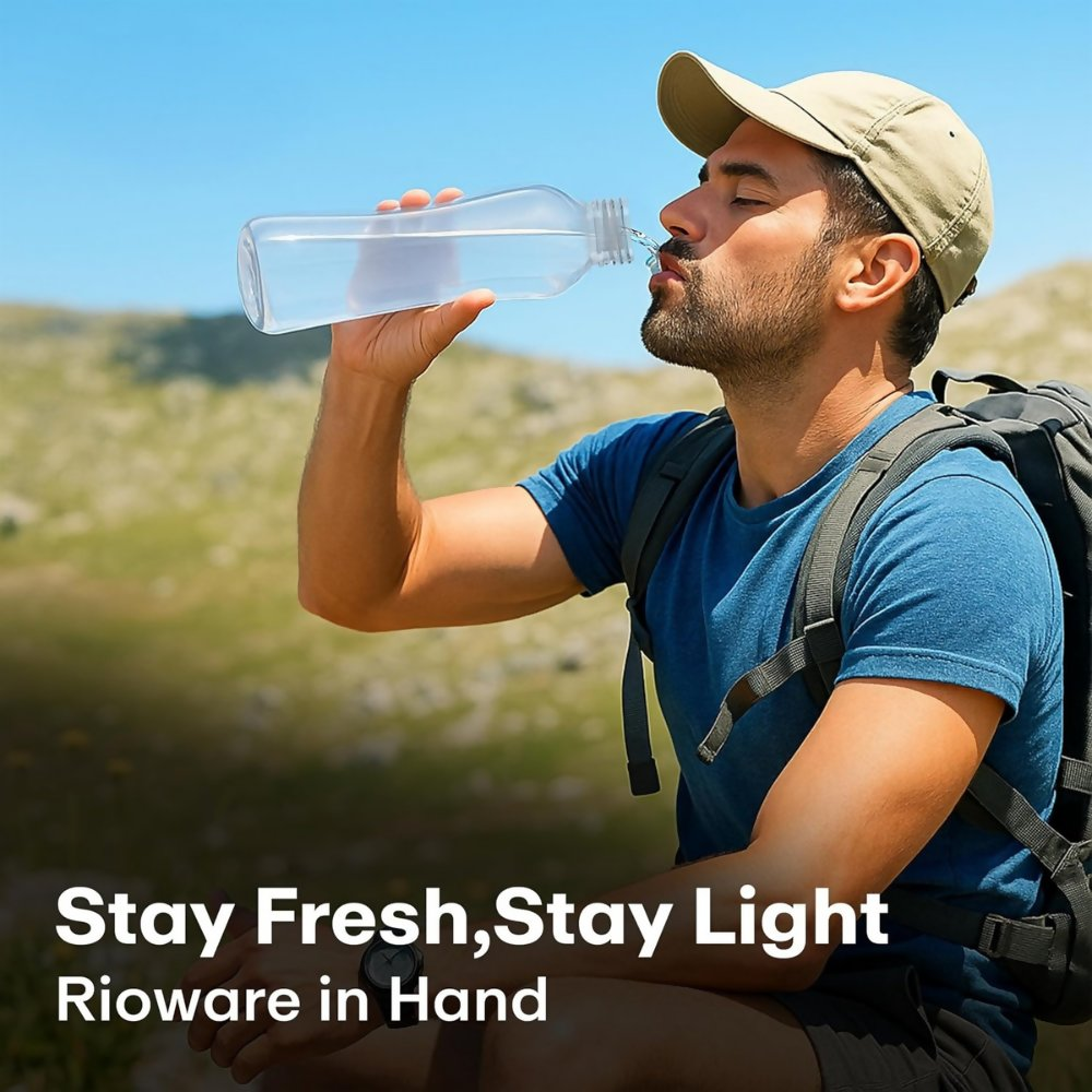 Rioware Glass Water Bottle - Blue