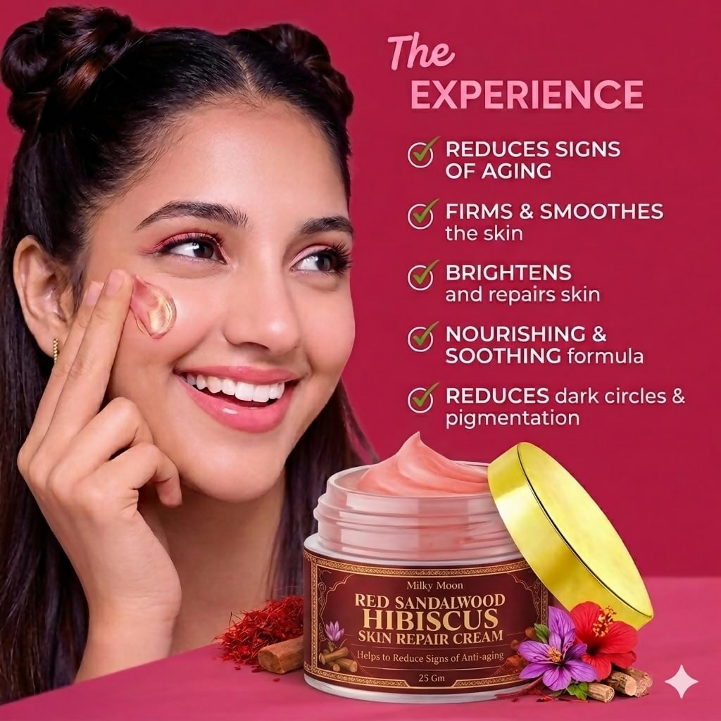 Milky Moon Red Sandalwood & Hibiscus Face Cream For Anti-Aging & Wrinkles