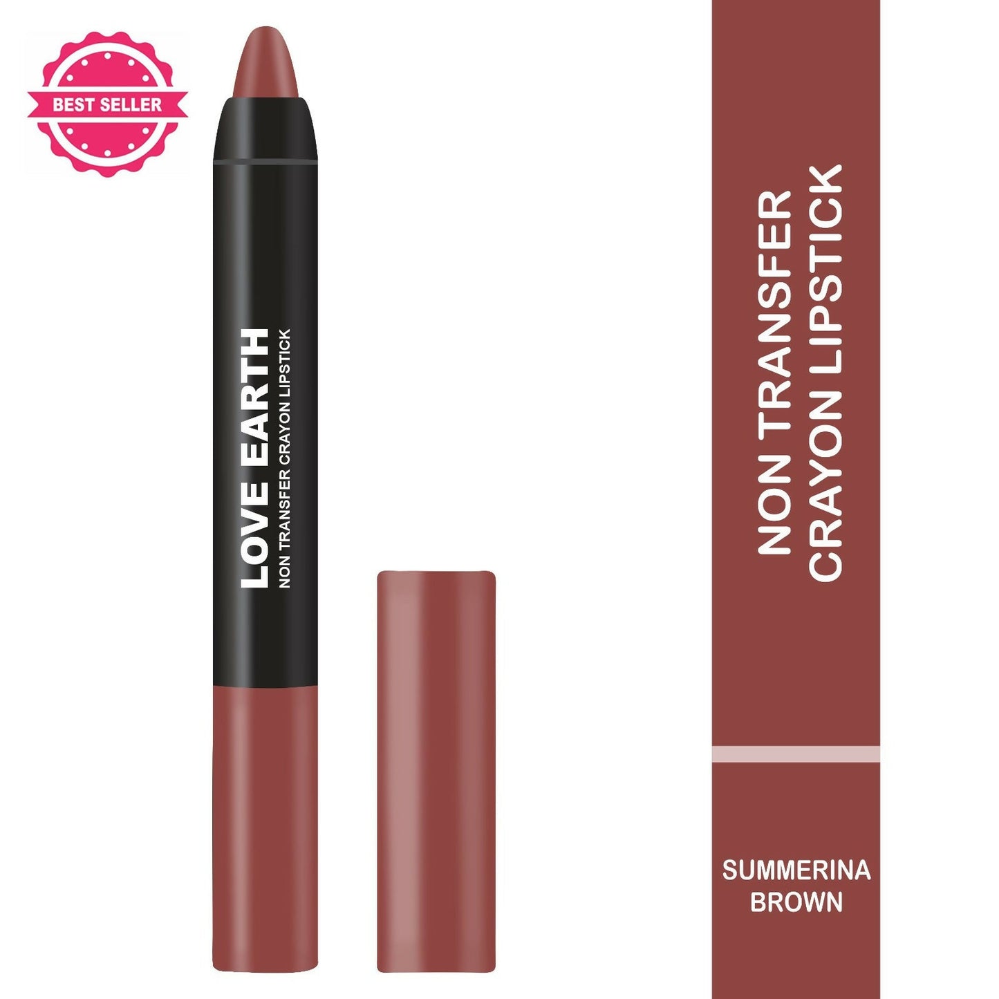 Love Earth Lip Crayon Non-Transfer Lipstick - Summerina Brown