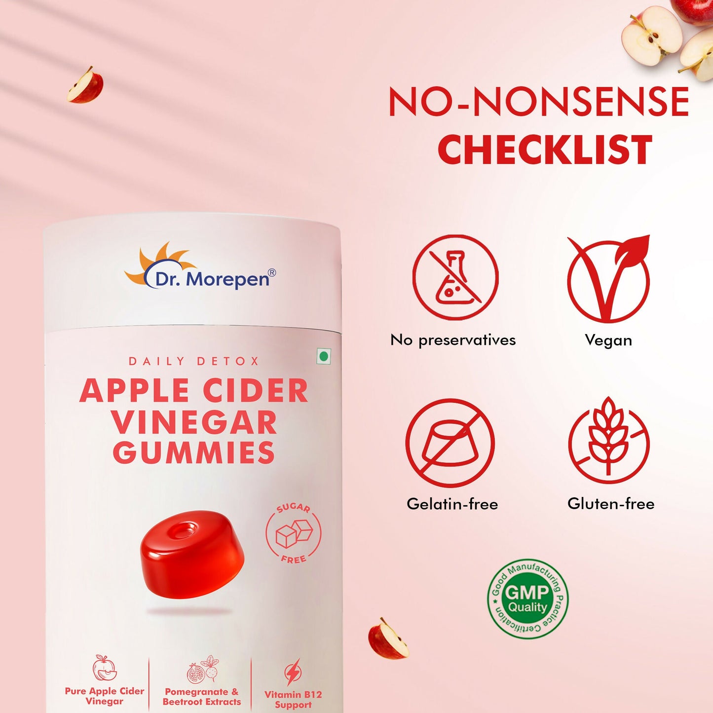 Dr. Morepen Apple Cider Vinegar Gummies - Apple Flavor