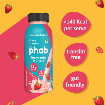 Phab Protein Milkshake With Protein Strawberries & Cream Flavour
