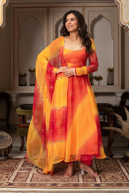 Teeya Creation Womens New Trending Festival Marriage Season Party Wear Look Yellow Gown Set
