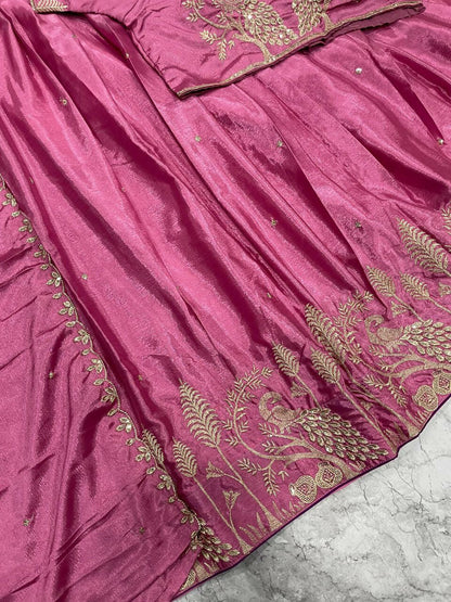 Teeya Creation New Womens Latest Embroidered Designer Lehenga Choli Set - Pink