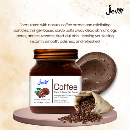 Jeva Coffee Face & Body Exfoliating Gel Scrub