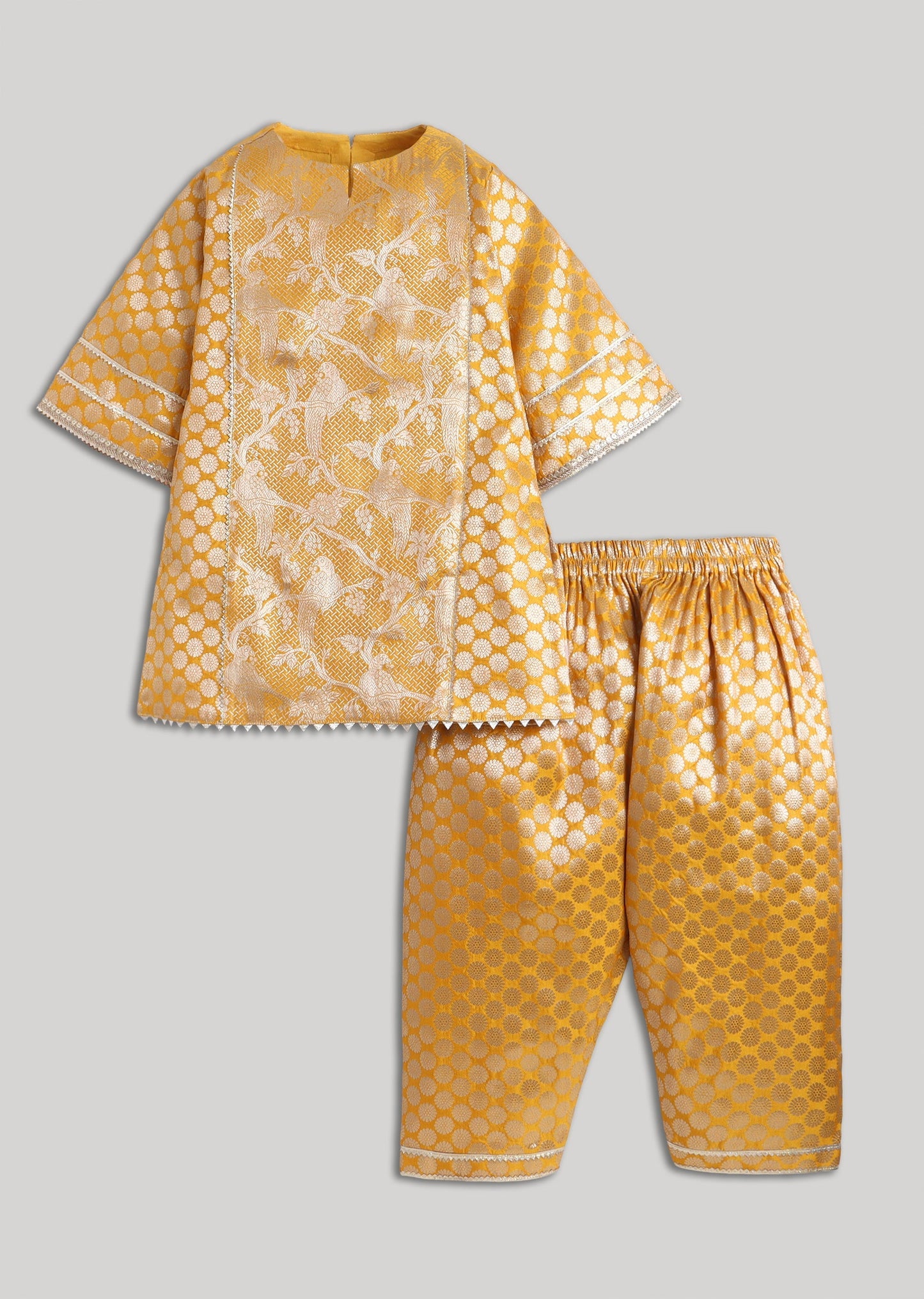Yellow Banarasi Silk Salwar Kameez