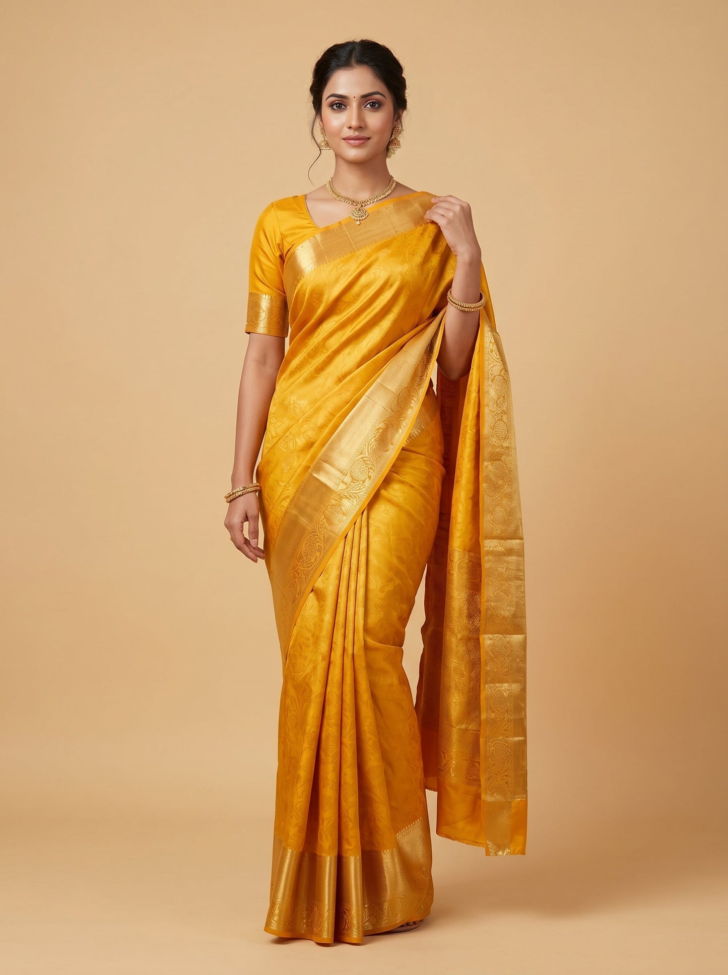 Yellow Bright Handloom Saree