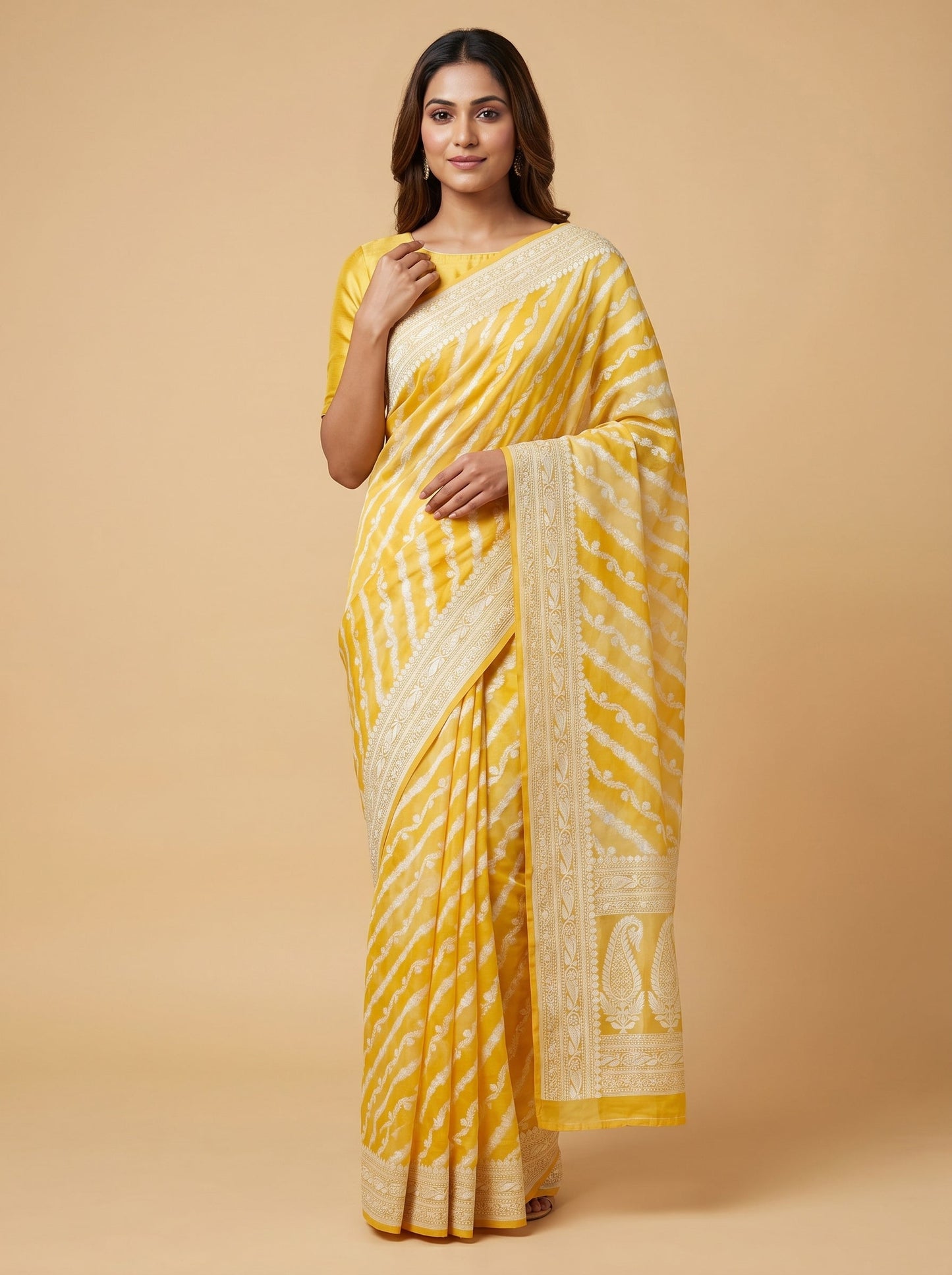 Yellow Golden Glow Handloom Saree