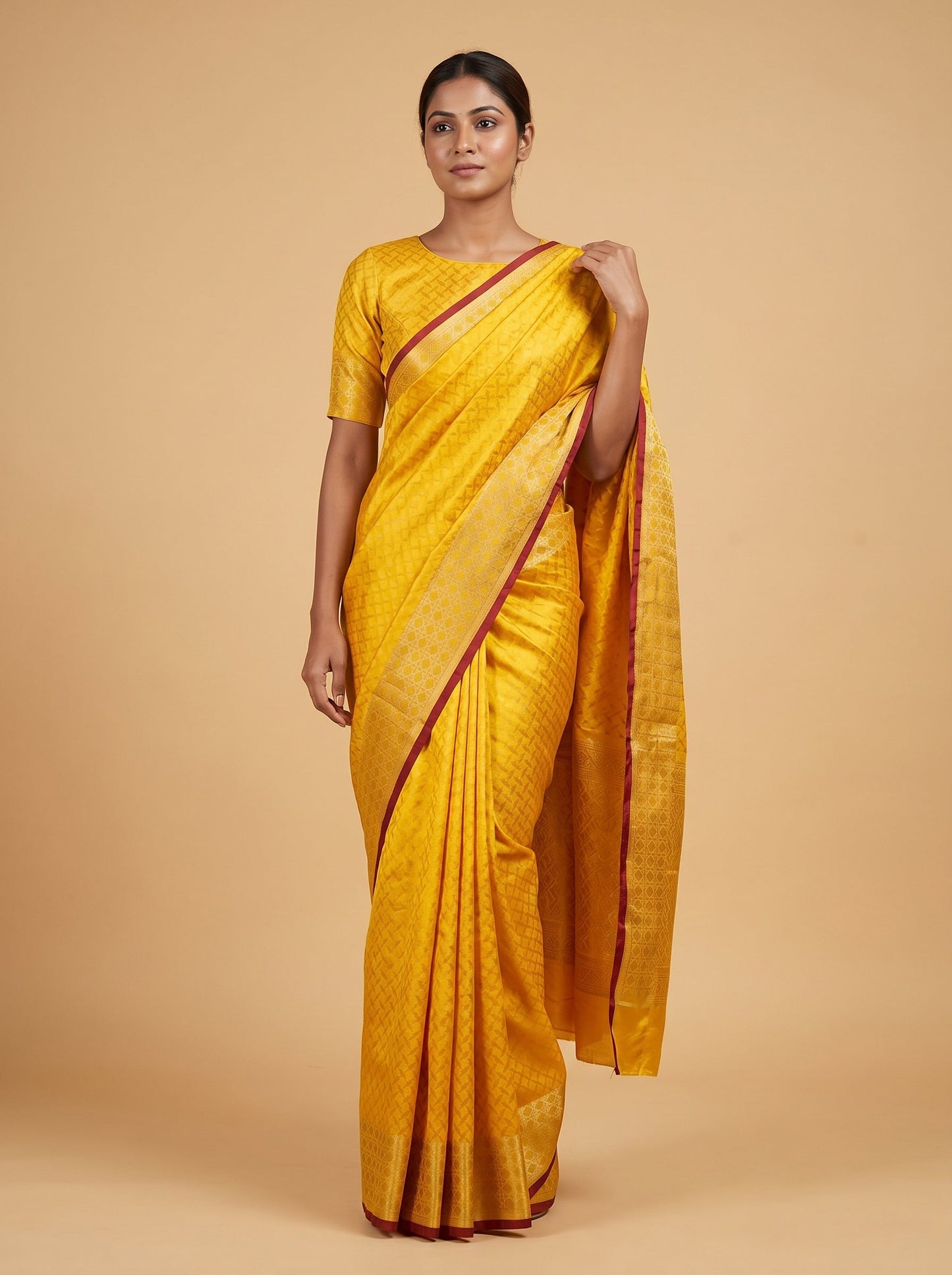 Yellow Golden Loom Handloom Saree