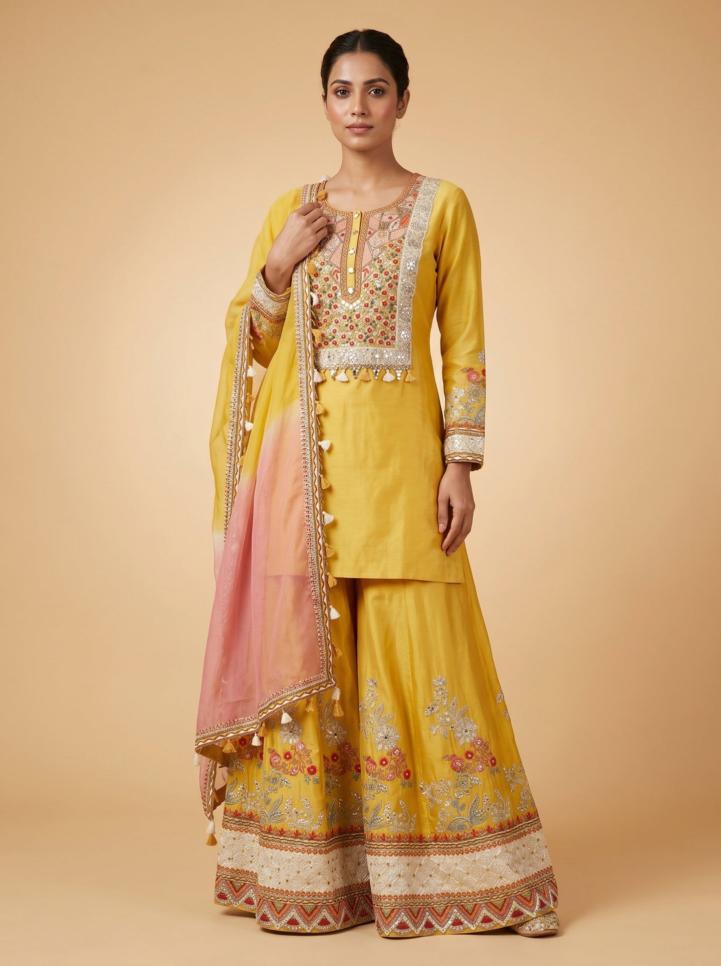 Yellow Palazzo Set Suit