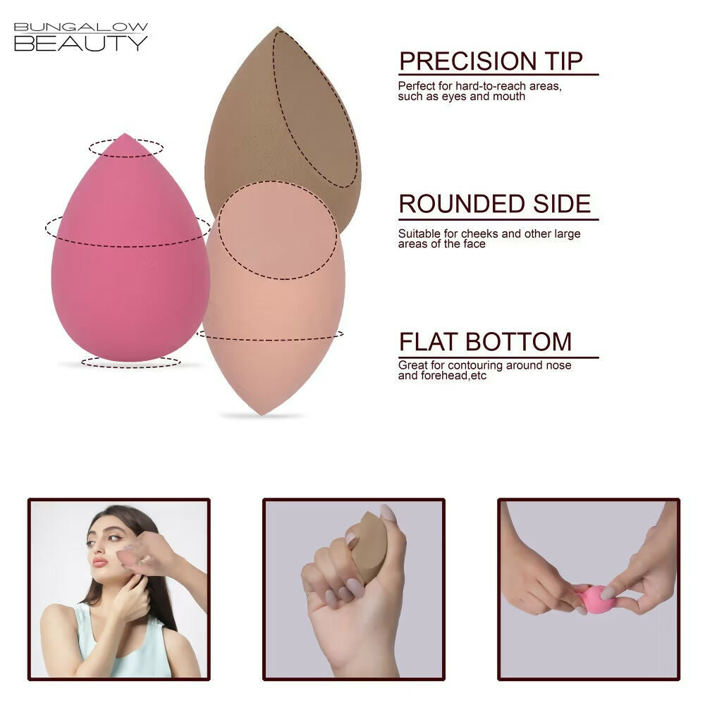 BUNGALOW BEAUTY Makeup Blending Sponge - Pack of 3