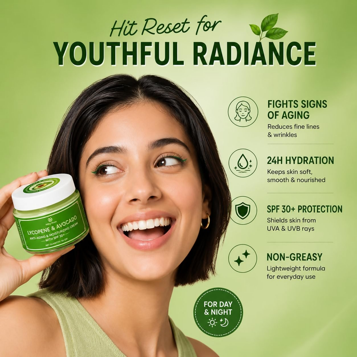 Milky Moon Lycopene & Avocado Anti-Aging & Moisturizing Cream with SPF 30