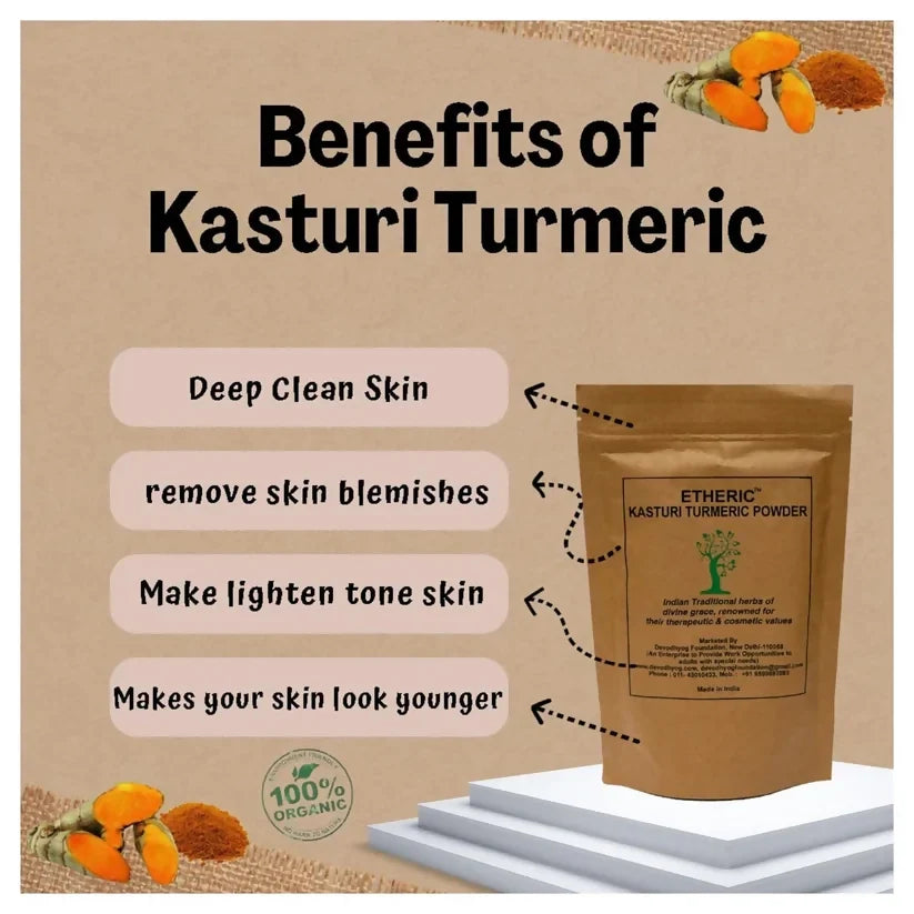 Etheric Kasturi Turmeric & Sandal Powder Combo  Herbal Face Pack for Glowing Skin