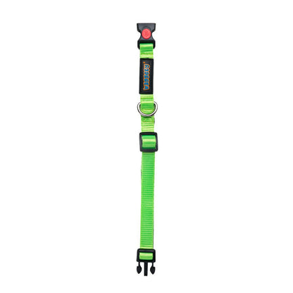 Waggety Padded Dog Collar - Adjustable, Comfortable Fit, Durable Polyester - Green