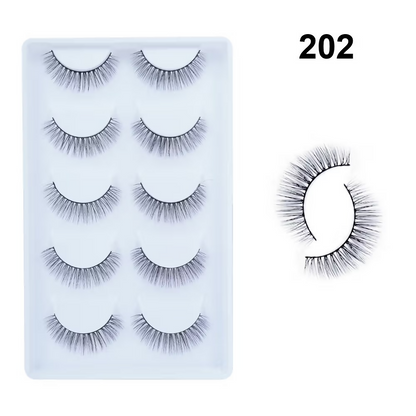 Bronson Professional Pair 6D Long & Natural False Eyelashes - 202