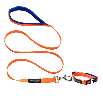 Waggety Dog Leash - Durable Orange Polyester, Length - 5Ft, Comfortable Grip, Stylish Pet Leash for Dogs