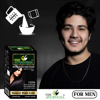 VedicAyurveda Natural Pure Henna Based Hair Color - Natural Black