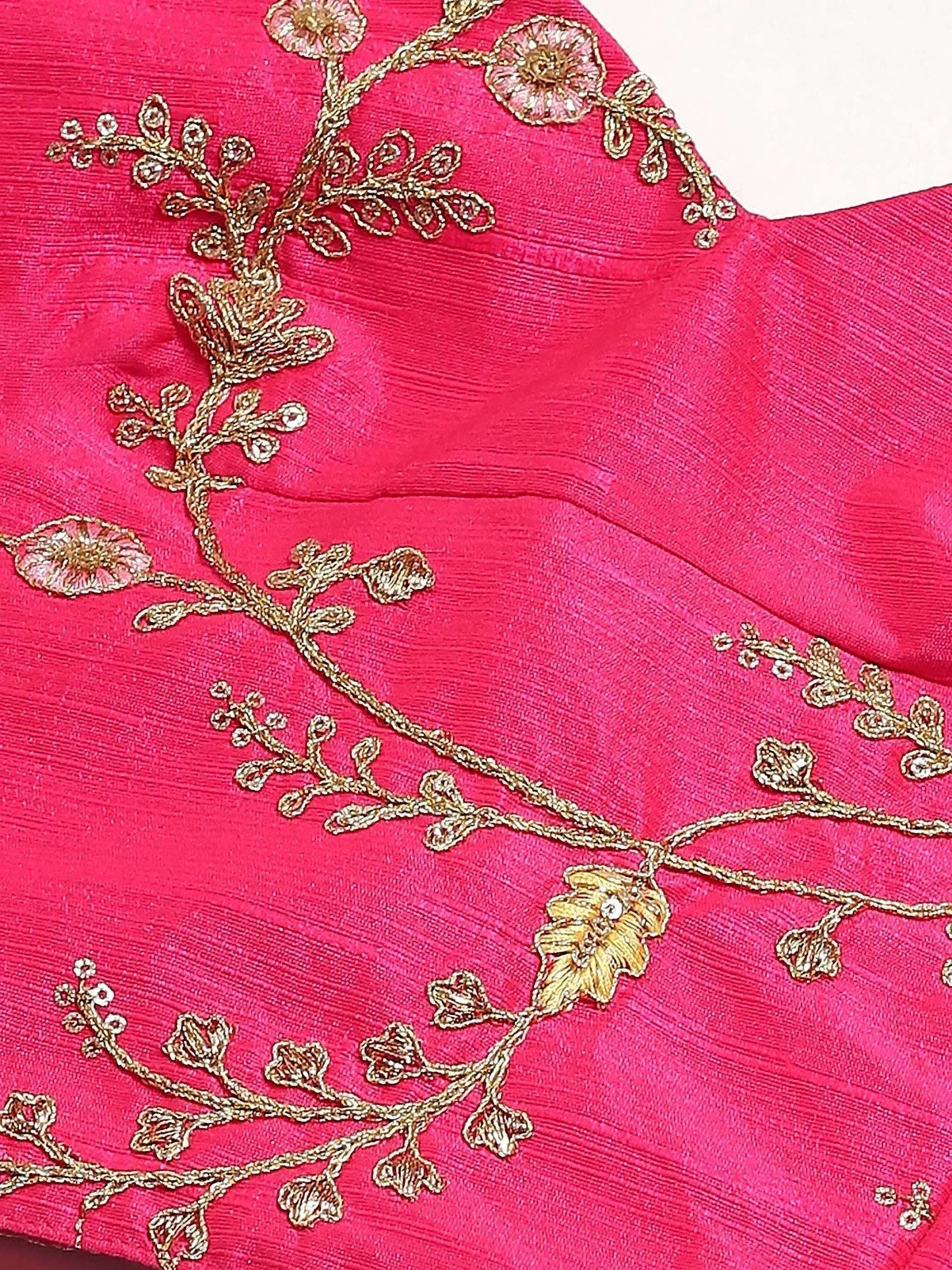 Tulsi Art Pink Embroidery Mulberry Silk Wedding Lehenga Choli