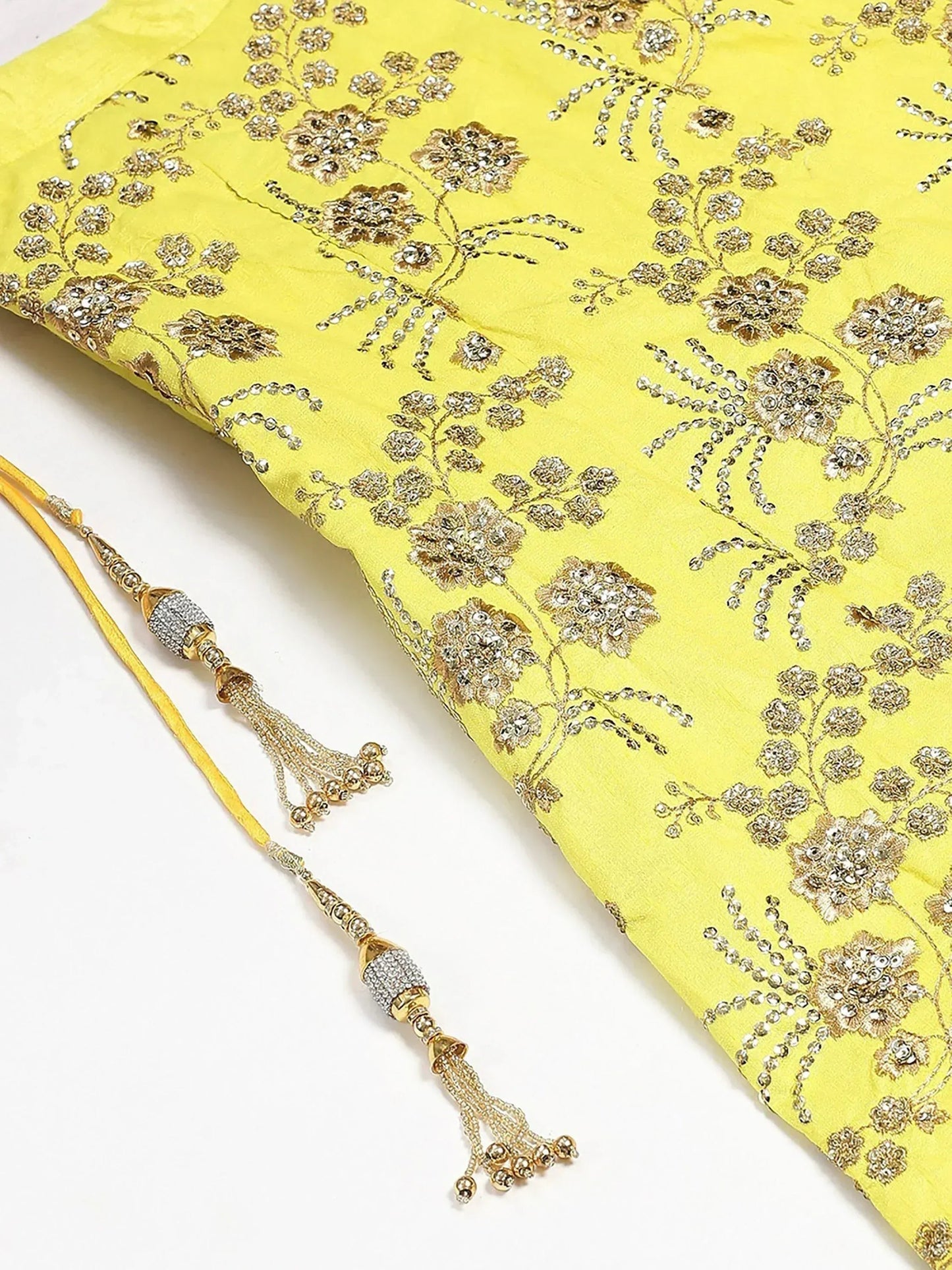 Tulsi Art Neon Embroidery Thai Silk Bridal Lehenga Choli