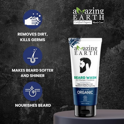 Amazing Earth 2 in 1 Beard Wash for Men