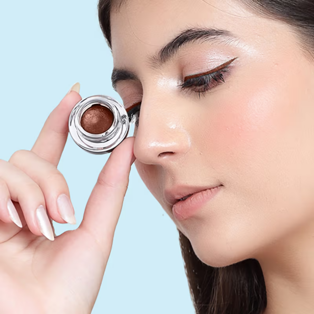 Ronzille 36Hr Waterproof And Smudge Proof Long Wear Gel Eyeliner With Brush - Black And Brown