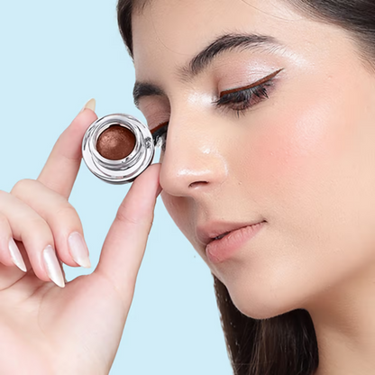 Ronzille 36Hr Waterproof And Smudge Proof Long Wear Gel Eyeliner With Brush - Black And Brown